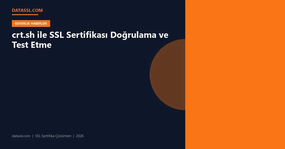 crt.sh ile SSL Sertifikası Doğrulama ve Test Etme