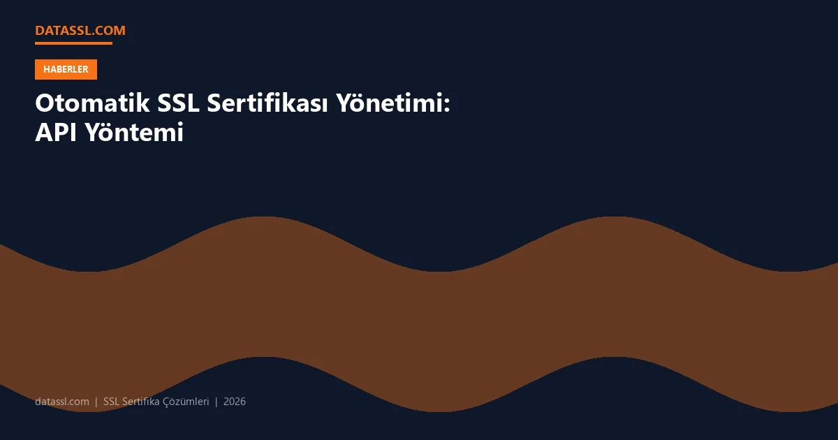 Otomatik SSL Sertifikası Yönetimi: API Yöntemi